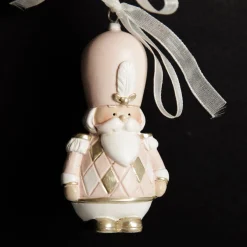 Adorable Pink Rocking Horse and Nutcracker Christmas Decoration - Set of 2 Christmas Tree Decorations|