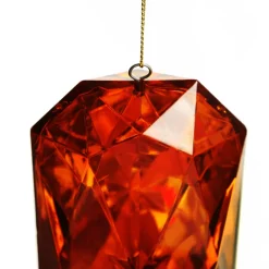 Amber Emerald Cut Gem Christmas Hanging Decoration Christmas Tree Decorations|