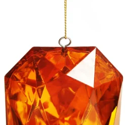 Amber Emerald Cut Gem Christmas Hanging Decoration Christmas Tree Decorations|