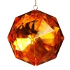 Amber Octagonal Cut Gem Christmas Hanging Decoration Christmas Tree Decorations|