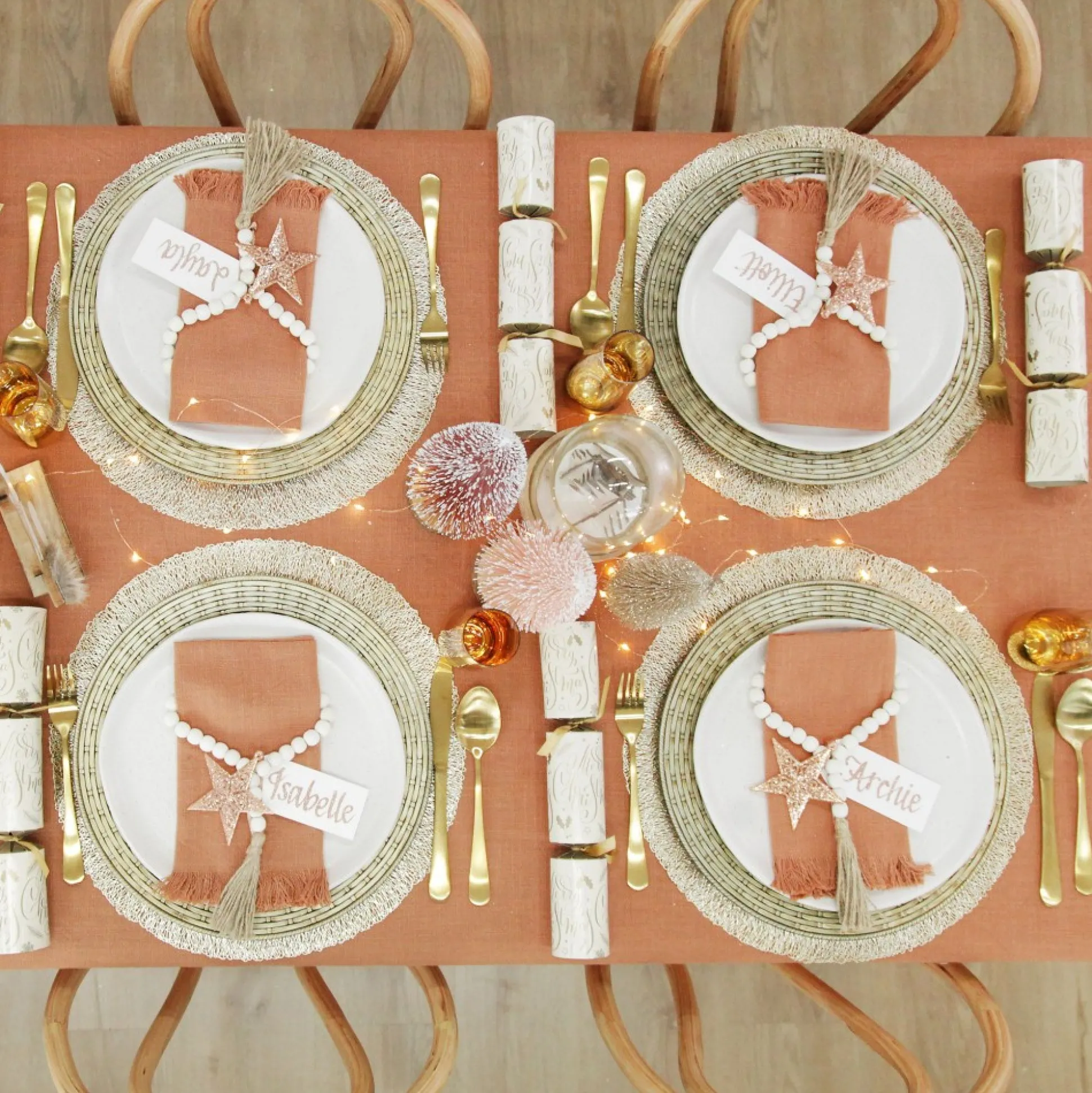 Antique Champagne Wicker Pattern Christmas Charger Plate Christmas Table Decor|