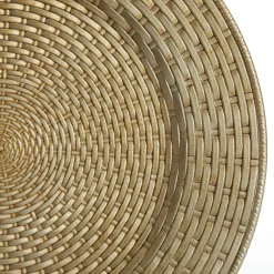 Antique Champagne Wicker Pattern Christmas Charger Plate Christmas Table Decor|