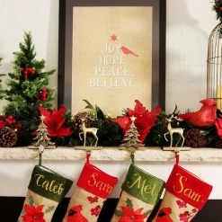 Antique Gold 3D Reindeer Christmas Stocking Hanger Stocking Hangers|