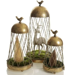 Antique Gold Metal Decorative Birdcage Christmas Ornaments|