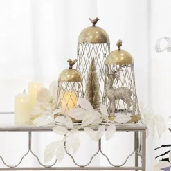 Antique Gold Metal Decorative Birdcage Christmas Ornaments|