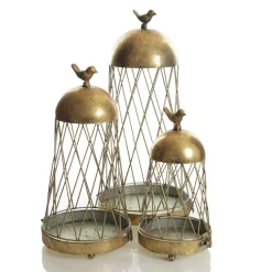 Antique Gold Metal Decorative Birdcage Christmas Ornaments|