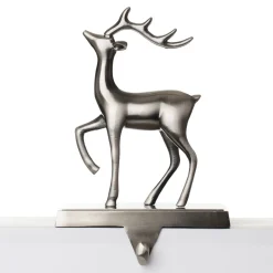 Antique Silver 3D Reindeer Christmas Stocking Hanger Stocking Hangers|