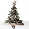 Antique Silver 3D Tree Christmas Stocking Hanger Stocking Hangers|