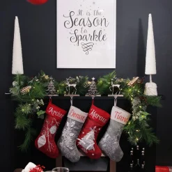 Antique Silver 3D Tree Christmas Stocking Hanger Stocking Hangers|