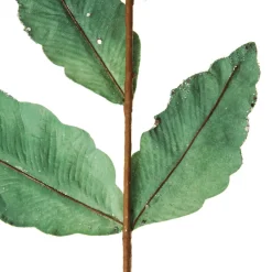 Apple Green Leaf Spray with Silver Sequins Christmas Sprays|