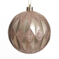 Assorted Decorative Pink Shatterproof Christmas Baubles - Set of 6 Christmas Bauble Sets|