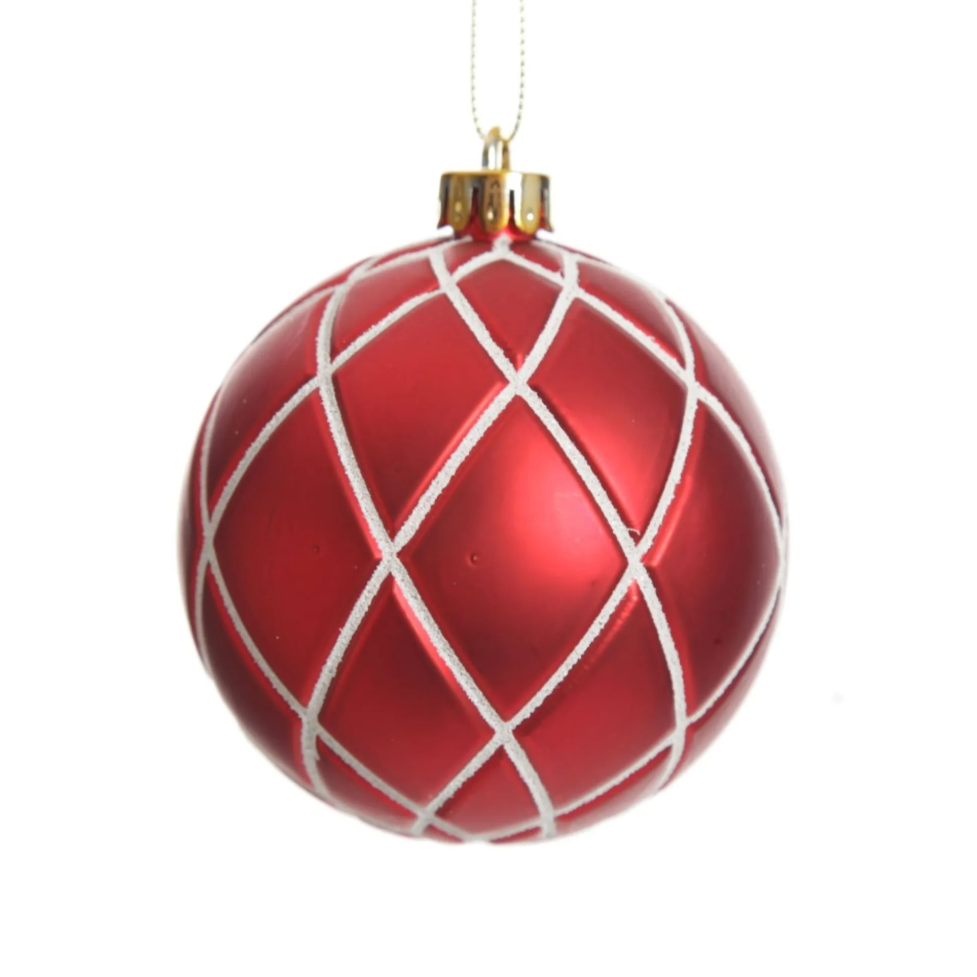 Assorted Decorative Red and White Shatterproof Christmas Baubles - Set of 6 Christmas Bauble Sets|