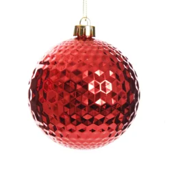 Assorted Decorative Red and White Shatterproof Christmas Baubles - Set of 6 Christmas Bauble Sets|