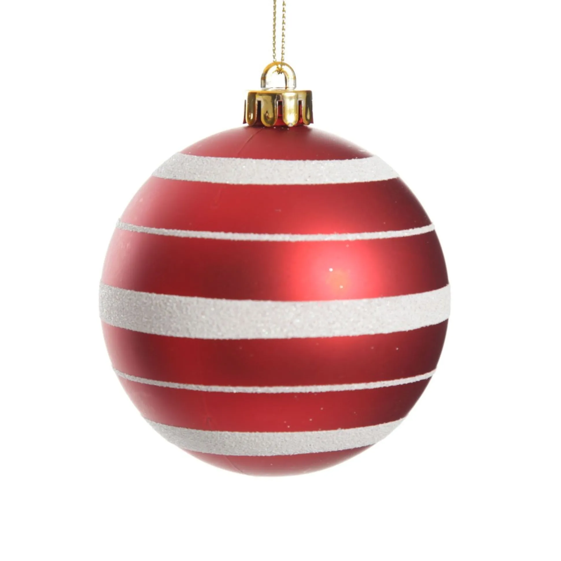 Assorted Decorative Red and White Shatterproof Christmas Baubles - Set of 6 Christmas Bauble Sets|