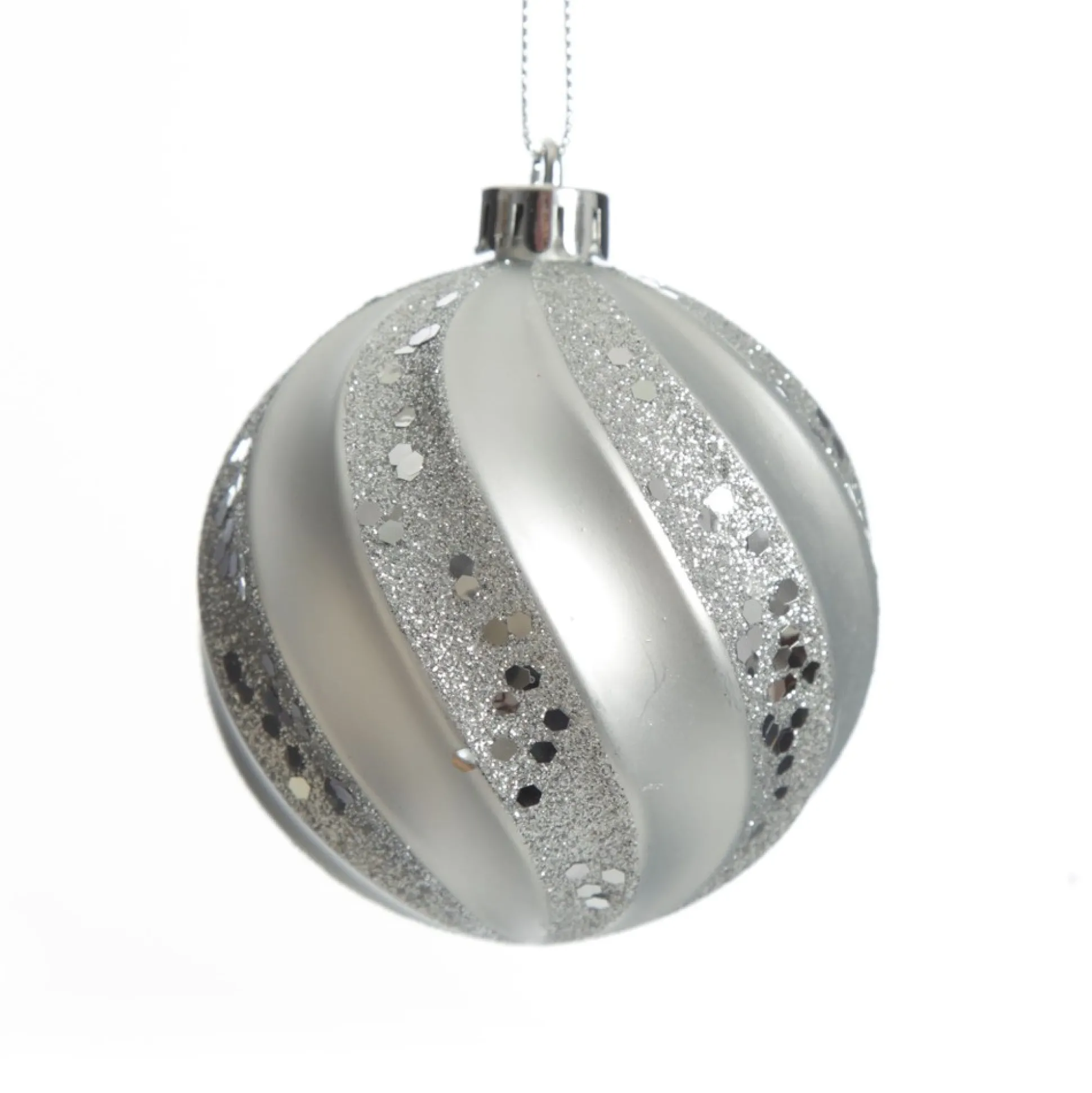 Assorted Decorative Silver Shatterproof Christmas Baubles - Set of 6 Christmas Bauble Sets|