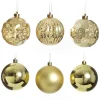 Assorted Gold Mercury Shatterproof Christmas Baubles - Set of 6 Christmas Bauble Sets|