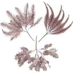 Assorted Pink Glitter Christmas Pick Trio Christmas Pick|