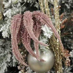 Assorted Pink Glitter Christmas Pick Trio Christmas Pick|