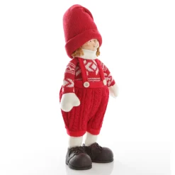 Astrid Cute Christmas Dress up Ornament in Red Overalls Christmas Figurines|