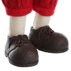 Astrid Cute Christmas Dress up Ornament in Red Overalls Christmas Figurines|