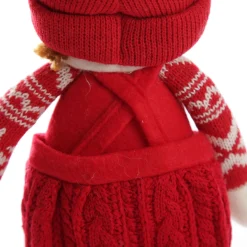 Astrid Cute Christmas Dress up Ornament in Red Overalls Christmas Figurines|