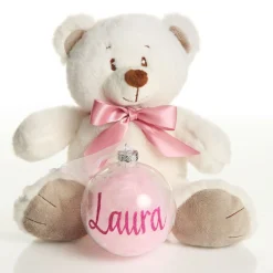 Baby Girl First Christmas Gift Pack Glass Baubles|