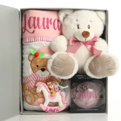 Baby Girl First Christmas Gift Pack Glass Baubles|