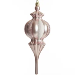 Baby Pink Christmas Finial Decoration Finials And Drops|