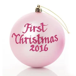 Baby Pink First Christmas Personalised Bauble Personalised Baubles|