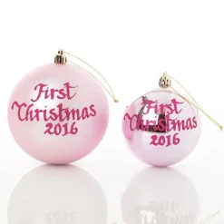 Baby Pink First Christmas Personalised Bauble Personalised Baubles|