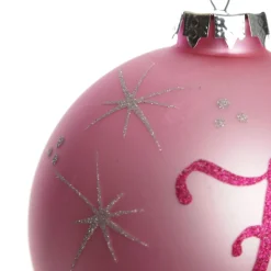 Baby Pink Glass Personalised Christmas Bauble Personalised Baubles|