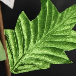 Baby Pink Velvet Poinsettia Flower Stem with Green Leaves Christmas Flowers|