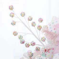 Ball Spray Pick with Multicolour Sprinkles Christmas Tree Picks|