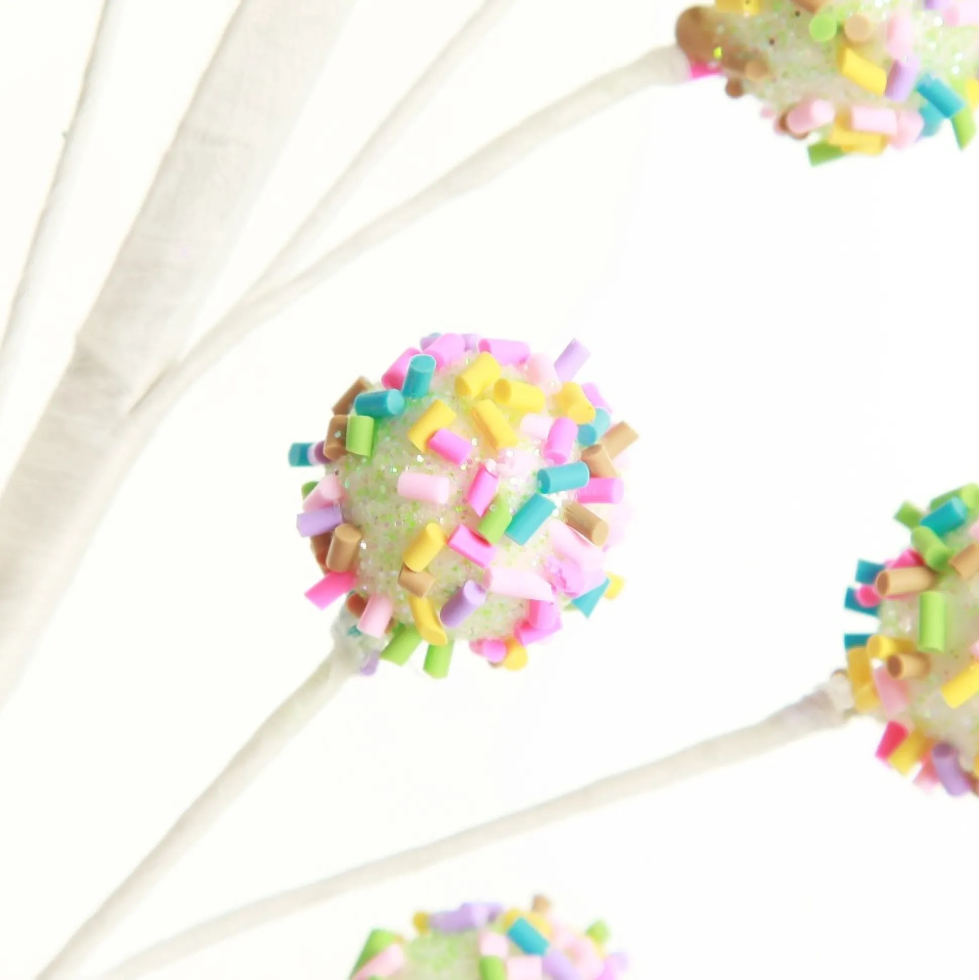 Ball Spray Pick with Multicolour Sprinkles Christmas Tree Picks|