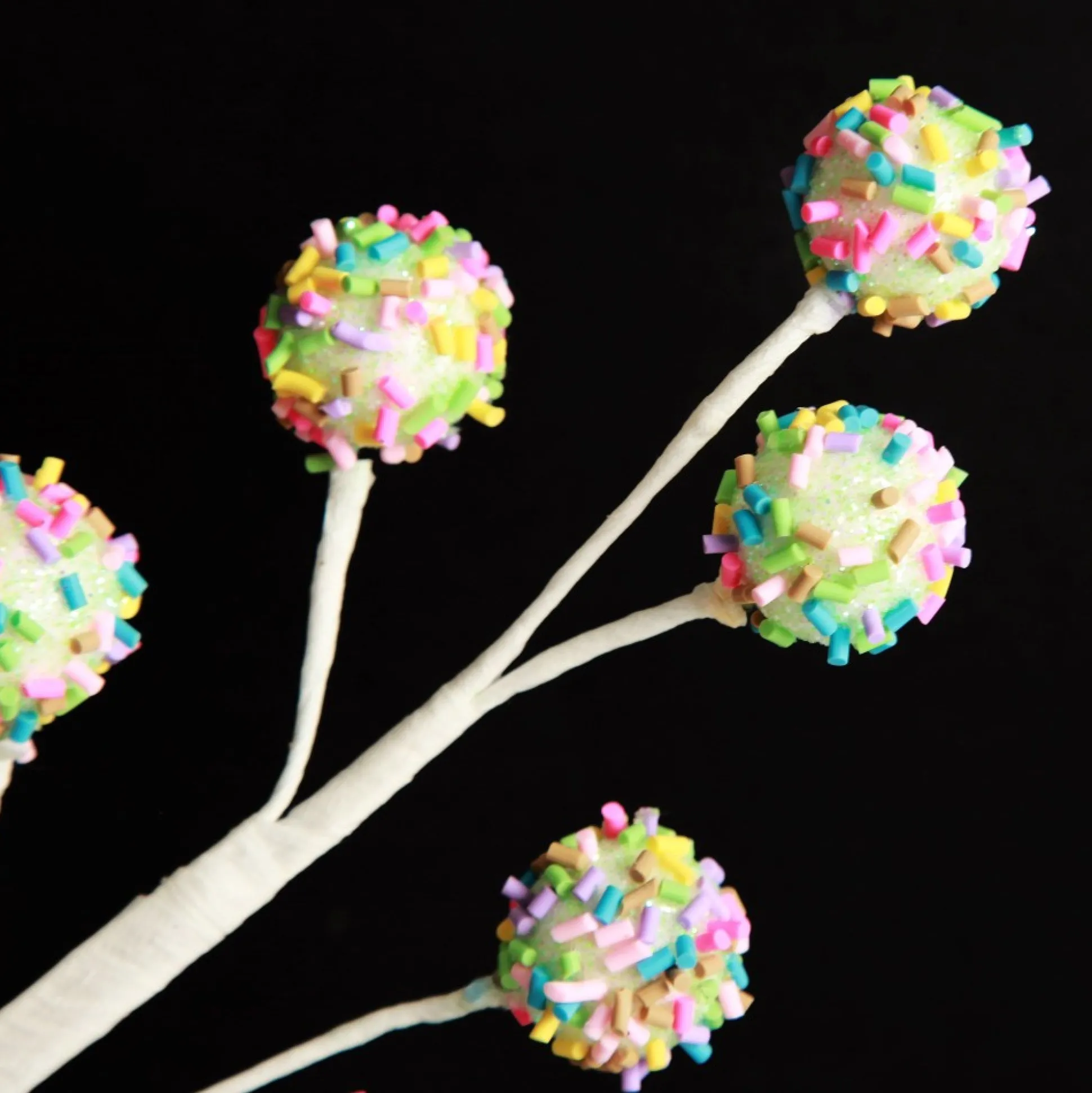 Ball Spray Pick with Multicolour Sprinkles Christmas Tree Picks|