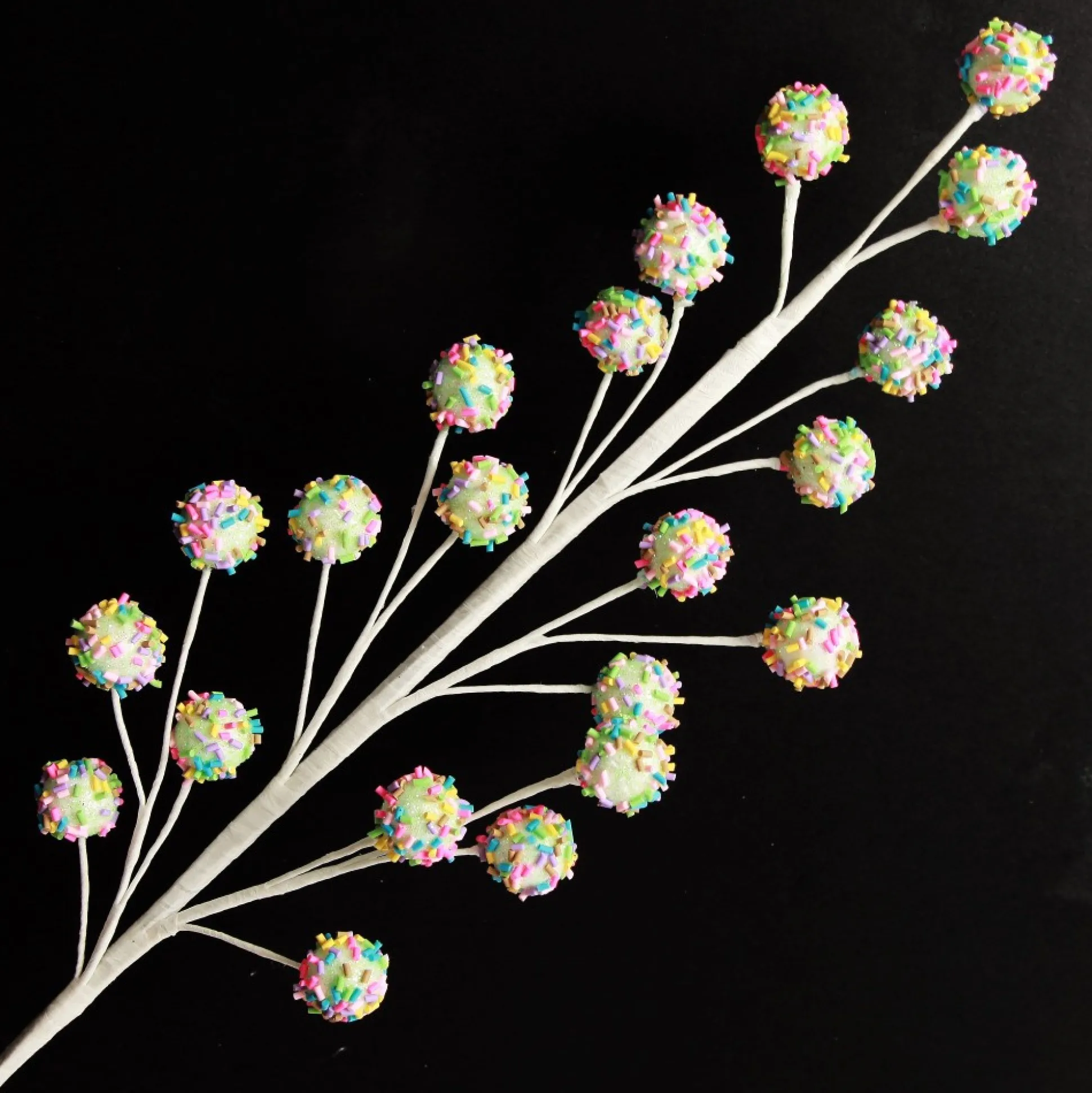 Ball Spray Pick with Multicolour Sprinkles Christmas Tree Picks|