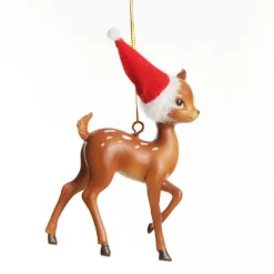 Bambi with Santa Hat Hanging Christmas Decoration Christmas Tree Decorations|
