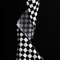 Black and White Buffalo Check Wired Ribbon - 6.5cm Ribbons|