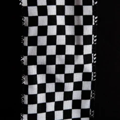 Black and White Buffalo Check Wired Ribbon - 6.5cm Ribbons|