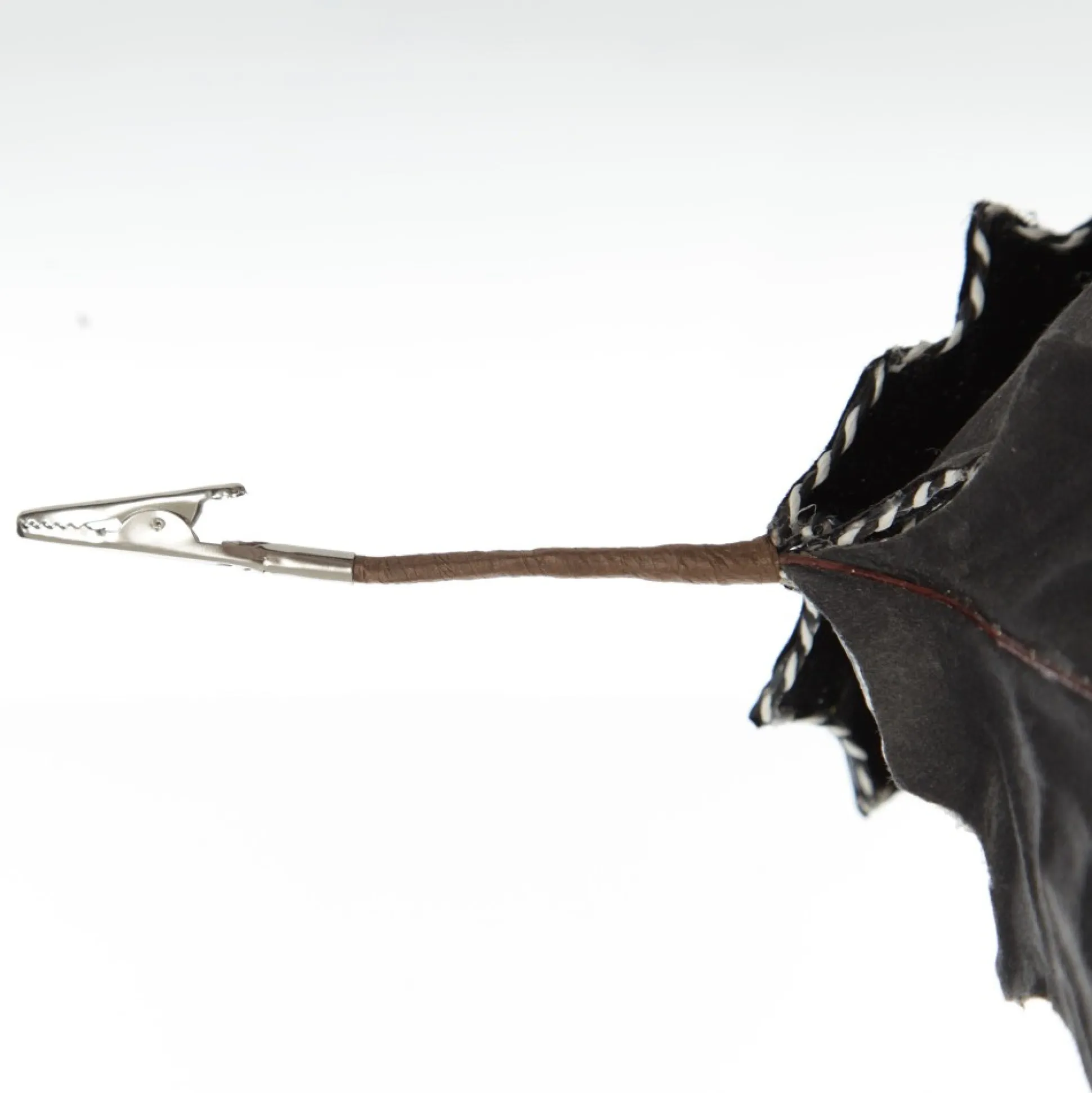 Black Christmas Holly Leaf Clip with Twine Trim Christmas Flowers|