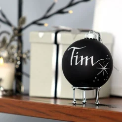 Black Glass Personalised Christmas Bauble Personalised Baubles|