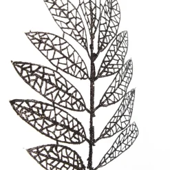 Black Glitter Mesh Leaf Pick - Set of 2 Christmas Pick|