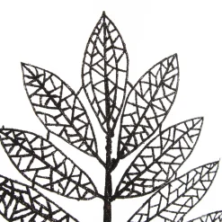 Black Glitter Mesh Leaf Pick - Set of 2 Christmas Pick|