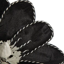 Black Magnolia Flower Stem with Twine Trim Christmas Flowers|