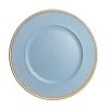 Blue Charger Plate with Gold Edging Christmas Table Decor|