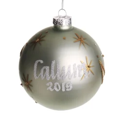 Blue Christmas Bear with Cart Bauble Personalised Baubles|