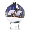 Blue Christmas Village Bauble Personalised Baubles|