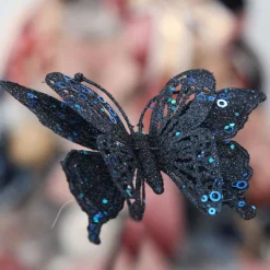 Blue Glitter and Sequin Butterfly Clip Butterflies And Birds|