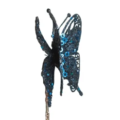 Blue Glitter and Sequin Butterfly Clip Butterflies And Birds|