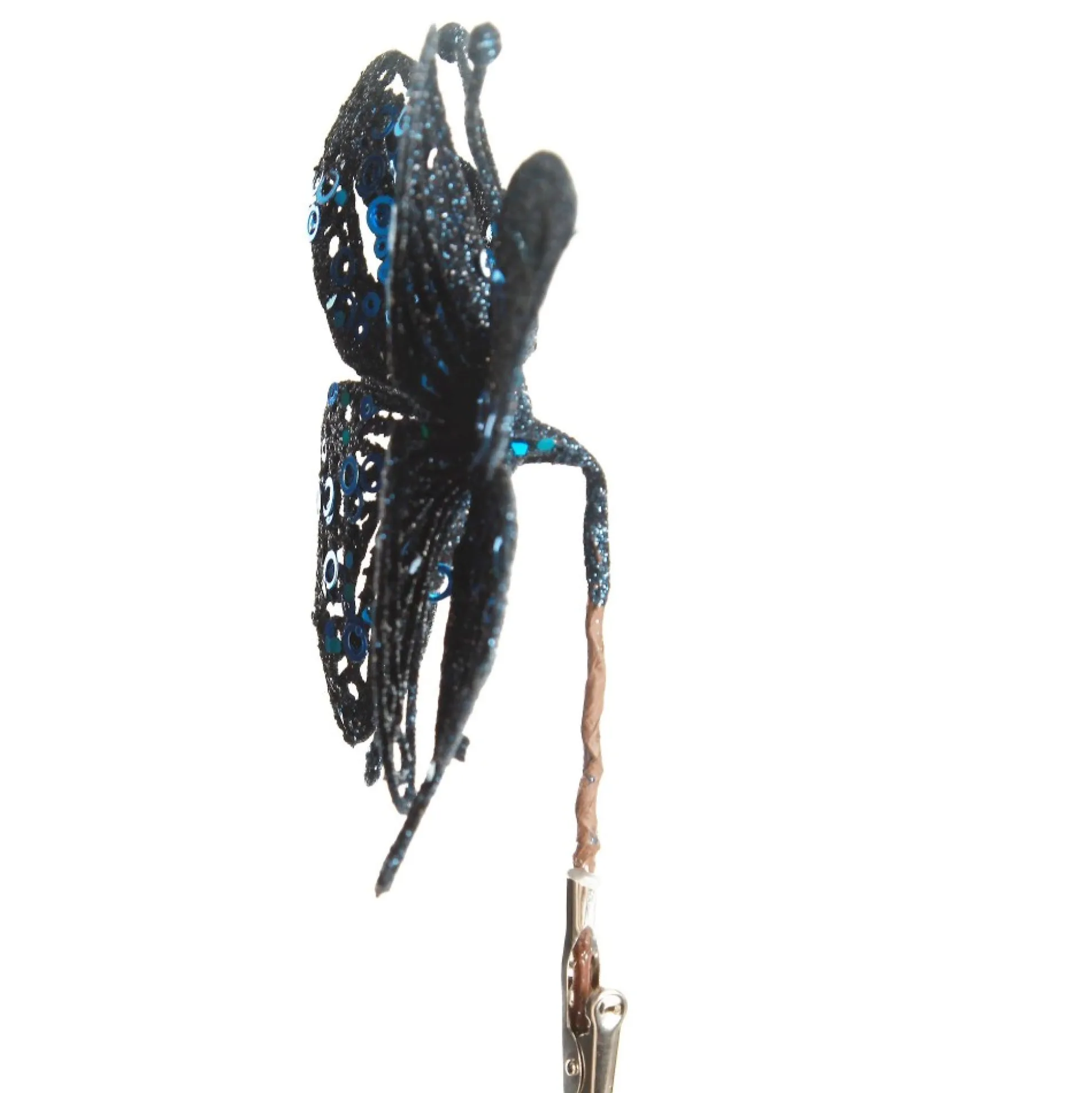 Blue Glitter and Sequin Butterfly Clip Butterflies And Birds|